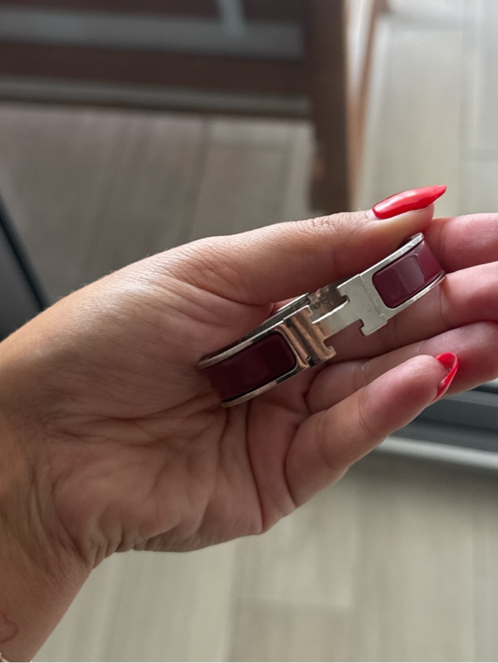 Hermes Enamel Narrow Clic HH Bracelet - Picture 4 of 5